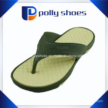Brown Gray Slide on Flip Flop Thong Sandal